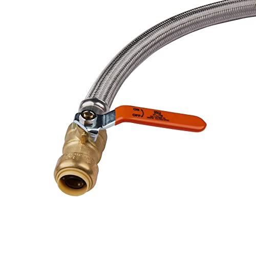 1piece EFIELD 18"L Push-fit Valve Water Heater Connector,3/4"FIP x 1/2" - size: 18 Inch, style: 1/2''x3/4''