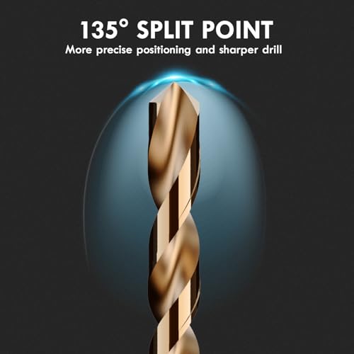 60Pcs(#1-60) Cobalt Number Size Drill Bit Set HSS Jobber Length - size: 60pcs Number Size, #1-60