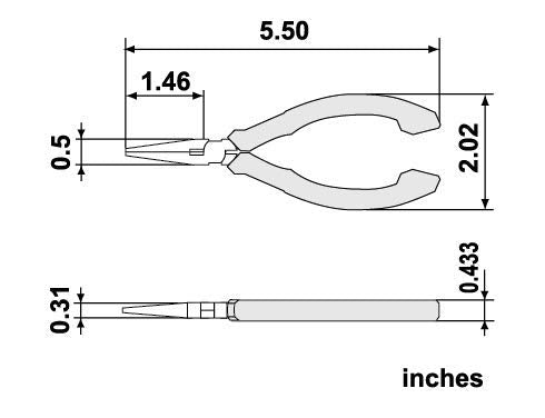 VAMPLIERS 5.5" Mini Precision Long Nose Pliers Made in Japan ESD Safe Grip - style: 5.5" Long Nose Pliers