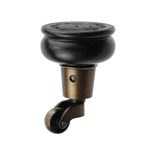 4pcs 4" Wooden Furniture Legs with Casters, Black, Gourd Shape - color: Black, size: Height: 4"