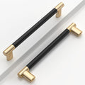Black & Gold Knurled Cabinet Handles Kitchen Pulls 6 Inch 10 Pack - color: Black and Gold, size: 6" Hole Center