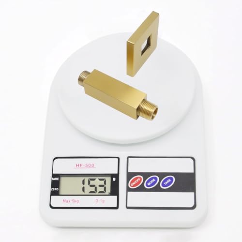 Enga Brass Square Shower Arm with Flange, 3 Inches Ceiling Mount Replacement Rain Shower Head Straight Arm, Brushed Gold - color: Brushed Gold, style: 3 Inch