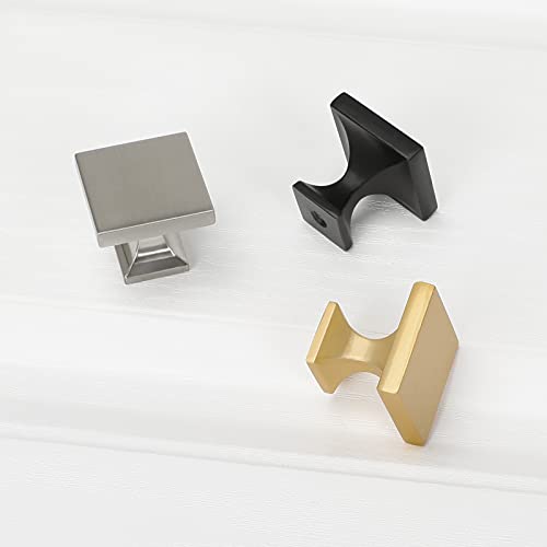 Goldenwarm 5 Pack Black Cabinet Knobs Matte Square Drawer Knobs Black Cabinet Hardware for Kitchen Bathroom Zinc Alloy Handle and Pulls - color: Square Black, size: Single Hole