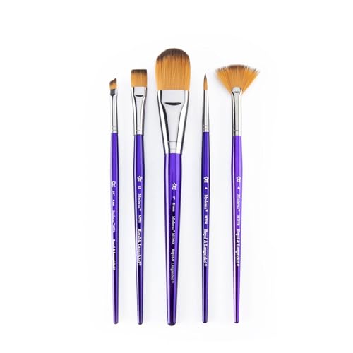 Royal & Langnickel Moderna, 5pc Variety Brush Set for All Painting Mediums, Includes - Oval Wash, Angular, Shader, Fan & Round Brushes - style: Variety