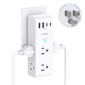 Surge Protector Outlet Extender with Rotating Plug, Multi Plug Wall Outlet - color: White, size: 2C2A, 1 Pack