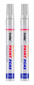 White Paint Markers, 2 Pack Oil-Based Waterproof Quick Dry Permanent Paint Pen Set for Rocks Painting, Wood, Plastic, Canvas, Glass, Mugs, Metal, Tire, Stone, DIY Craft - color: White