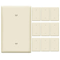 ENERLITES 10 Pack Oversized Blank Wall Plate Cover, 1-Gang, Light Almond - color: Light Almond, size: Over-Size