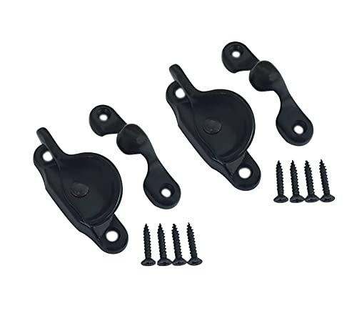 QCAA Forged Brass Sash Lock in Solid Brass, CTC 2", Matte Black, 2 Pack - color: Matte Black, size: 2 Pack