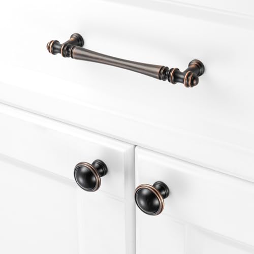 KOOFIZO 10 Pack 5 in Oil Rubbed Bronze Cabinet Pulls, Drawer Handles P30 - color: Oil Rubbed Bronze, size: 5" CC - 10Pcs