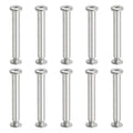 PATIKIL Hex Chicago Screws, 10 Set Binding Screw Posts M6 x 50 mm Connecting Hex Drive Socket Cap Bolt Nuts for Scrapbook Leather Belt Album Photo Furniture Repair, Silver - size: M6 x 50