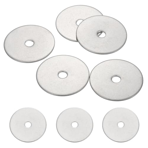 MECCANIXITY 5 Pcs M6 Stainless Steel Flat Washers Round Assortment Parts Spacers Assorted for Screws, Bolts, Plumbing, Automotive, Electrical 6.5mm ID 40mm OD 1.5mm Thick - size: M6, 6.5mm ID 40mm OD 1.5mm Thick