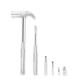 YOUMI 6 in 1 Silver Hammer & Screwdriver Tool Multitool Set Claw Hammer with Anti-Slip Grip Handle Slotted/Flat Head Phillips Screwdriver Nail Puller Best Gift for Family Friends Colleagues - color: Silver