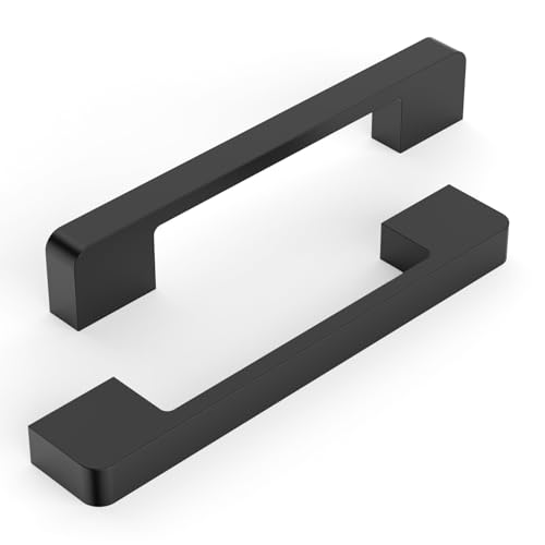 10 Pack 5 Inch(128mm) Kitchen Cabinet Handles Matte Black Cabinet Pulls Kitchen Cabinet Hardware Drawer Pulls for Dresser Cupboard Wardrobe - color: Matte Black, size: 5"/128MM Hole Center
