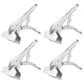 QWORK 10" Locking Sheet Metal Clamp, 4 Pcs Welding Locking Plier Tools, Heavy Duty Sheet Metal Grip Tool, Heat-Treated Nickle Plated Welding Plier, Extra Wide Duck Billed Pliers