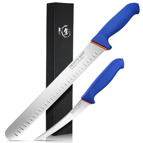 DRAGON RIOT 2-Piece Boning Carving Knife Set 12inch, Stainless Steel - color: 2-Pcs