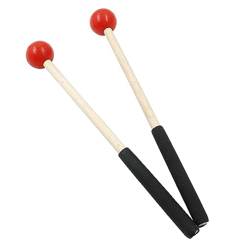 Bonsicoky 8 Inch Percussion Mallets, Red - color: Red