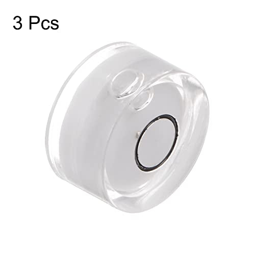 HARFINGTON 3pcs Round Bubble Level 15x8mm Mini Circular Bullseye Spirit Levels for Leveling Camera Tripod Telescope Workshop Turntable Pictures Frame, White - color: White (Black Circle), size: 15x8mm