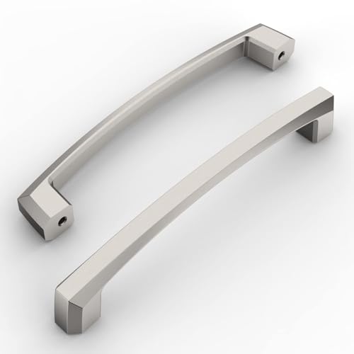 Amerdeco 10 Pack Brushed Satin Nickel Cabinet Pulls 6 Inch(152MM) Hole Centers Kitchen Cabinet Handles Hardware Kitchen Handles for Cabinets Cupboard Handles Drawer Pulls ZH0032 - color: Brushed Satin Nickel, size: 6"/152MM Hole Center