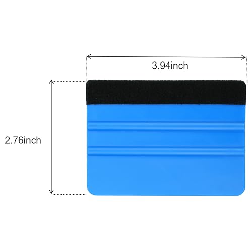 2-Pack Felt Edge Squeegee Tool for Vinyl Wrap & Wallpaper Smoothing, Plastic Scraper with Replacement Fabric Felts, Anti-Scratch Applicator for Car Window Tint, Glass Film & Craft Decals - color: Blue&black