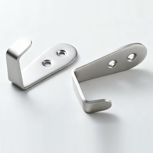 8 Pcs Stainless Steel Hooks for Hanging, Heavy Duty Hook, Wall Hooks Key Holder Wall Mount Hanger Coat Hook Garage Storage Screw Utility Hooks (Silver) - color: Silver
