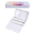 PATIKIL Empty Watercolor Palette, Metal Watercolor Tin with 14pcs Half Pans Paint Case with Lid Paint Box for Travel Gouache Oil Painting, Colorful 14 Wells - style: 14 Wells