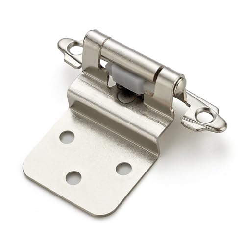 Brushed Nickel Cabinet Hinges, 3/8 Inch Inset, 4 Pack(2Pairs) - color: Satin Nickel