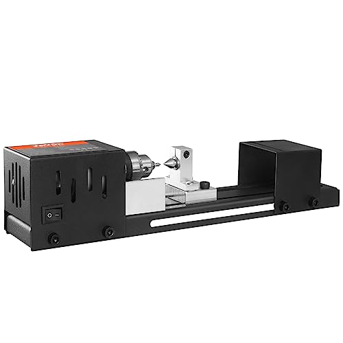 VEVOR Mini Lathe Machine, 2.76 in x 6.3 in, 24VDC 96W Mini Wood Lathe Tools Milling Machine Accessories, 7 Speeds 4220/5300/5650/6350/6660/7050/8450 RPM, for DIY Woodworking Wood Drill Rotary Tool - size: 2.76 in x 6.3 in