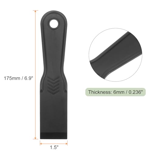 HARFINGTON 10pcs Putty Scraper 1.5" Width 6mm Thin Flexible Plastic Putty Knives for Taping Drywall Spreading Painting Wall Scratching - color: Black, size: 1.5"