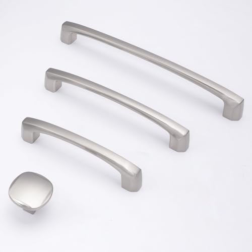 10 Pack Brushed Satin Nickel Kitchen Cabinet Knobs Drawer Knobs Kitchen Cabinet Hardware Zinc Alloy Handles Drawer Knobs Dresser Handles - color: Brushed Satin Nickel, size: Knob