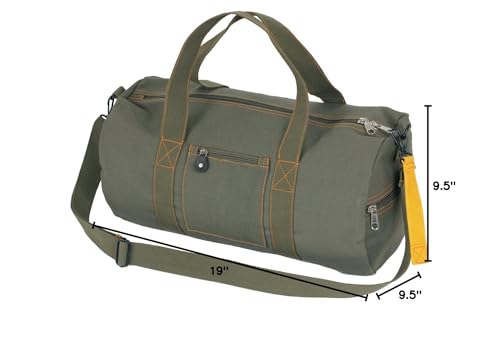 Rothco Canvas Equipment Bag, Heavyweight Cotton Carryall - color: Olive Drab, size: 19 Inches