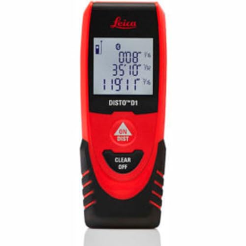 Leica DISTO D1 120ft Laser Distance Measure with Bluetooth 4.0, Black/Red