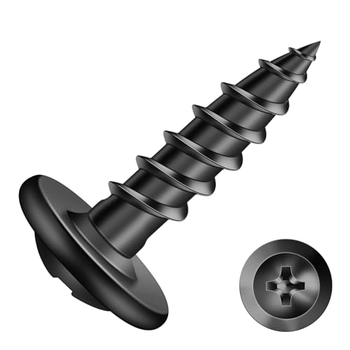 #8 x 5/8" Wood Screw 500Pcs Alloy Steel Standard Thread Truss Head Fast Self Tapping Black Oxide by SG TZH - color: Black - Alloy Steel, size: #8 x 5/8"