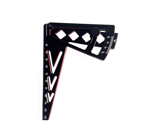 RC Car Camber Gauge Adjustable Wheel Rim Camber Gauge for 1/10 1/8 Trucks - color: Black+red