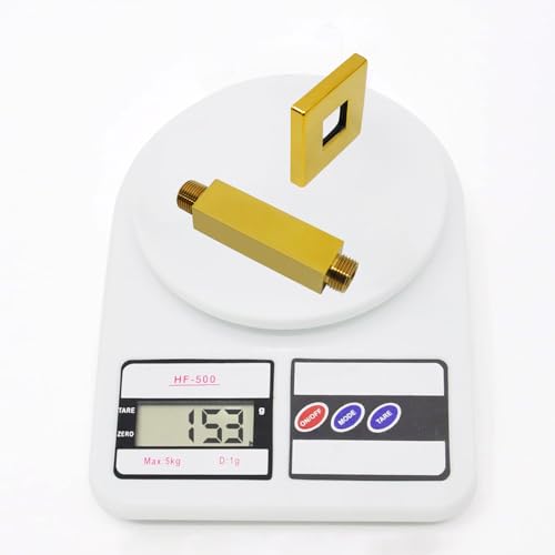 Enga Brass Square Shower Arm with Flange, 3 Inches Ceiling Mount Replacement Rain Shower Head Straight Arm, Bright Gold - color: Polished Gold, style: 3 Inch