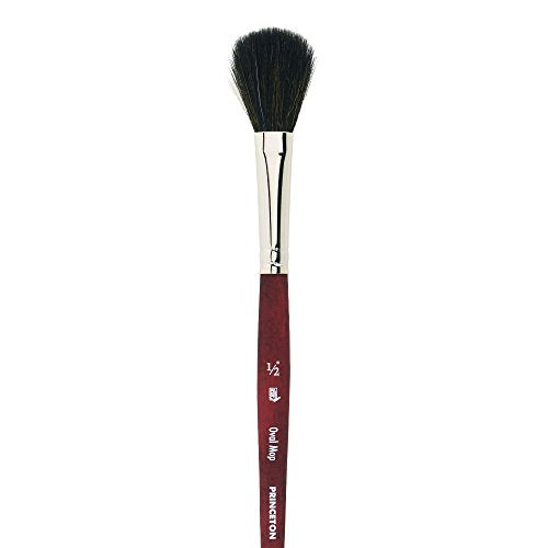 Princeton Velvetouch, Series 3950, Paint Brush for Acrylic, Oil and Watercolor, Oval Mop, 1/2 Inch - size: Size 1/2 inch