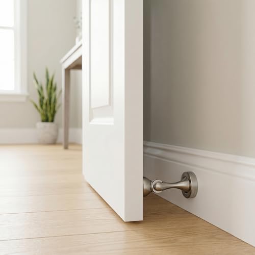 Solid Mental Magnetic Door Stop, Wall Mounted, Silver - color: 1 PCS silver