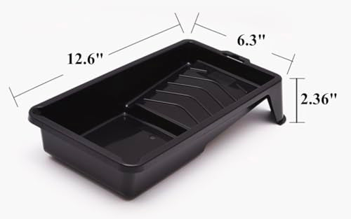 Edward Tools 4-Inch Paint Tray – Durable Plastic Roller Tray for Mini Rollers, Grooved Surface for Even Paint Distribution, Lightweight & Reusable