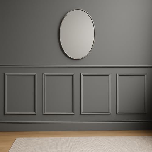 Wall Molding Kit – Pre-Cut & Primed Trim Package, DIY Ready-to-Assemble Wainscoting Panels, Paintable Polystyrene Wall Frame, Durable Classic Wall Trim (Style-3)