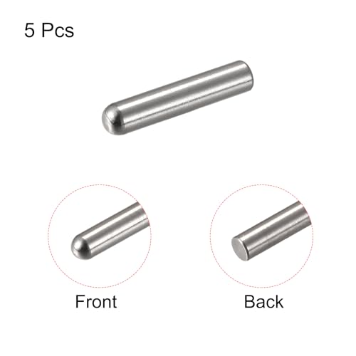 uxcell 5x25mm Dowel Pins, 5pcs 304 Stainless Steel Round Head Flat Chamfered End Dowel Pin Bunk Bed Pins Shelf Pegs Support Shelves Fasten Elements - size: 5x25mm