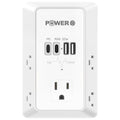 20W PD Fast Charging Wall Outlet with USB Ports (2C2A), Electrical Outlet Extender, Surge Protector, Wall Plug Adapter for Multiple Devices, Wall Socket Expander - size: PD-2C2A