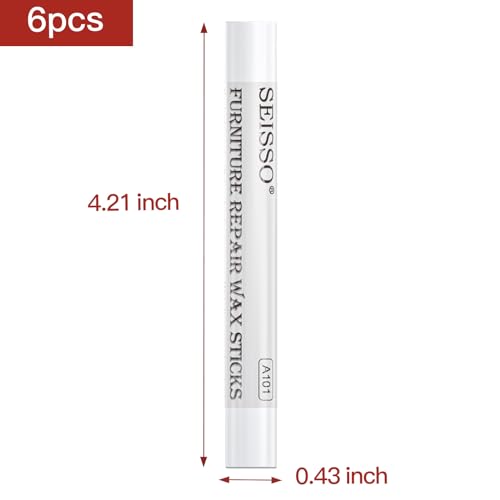 SEISSO Furniture Repair Crayon, 6 Pcs - Wood Filler Sticks, Scratch Repair Wax, Furniture Marking Repair - Scratch, Cracks, Hole, Table, Wood Floor, Guitar, Covering, Instrument Fill Sticks-White - color: White 6pcs