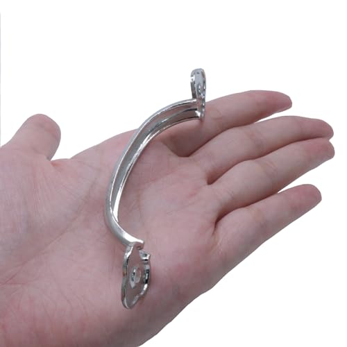 Piutouyar 12 Pcs Barn Door Handles, 3.2 in Hole Center Gate Handle, Silver - color: Silver, size: 4 Inch