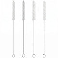 4 Pack Straw Cleaner Brush, Reusable Metal Handles Straw Cleaner Brush Extra Long for Stanley Mug 40, 30, 20 oz, 10mm Wide for Sippy Cup, Water Bottle and Tubes - color: Clear*4