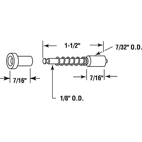 Prime-Line PL 7925 Screen Plunger Latch for 3/8 In. to 7/16 In. x 3/4 In. Frame, Diecast (6 Pack) - size: 6-pack