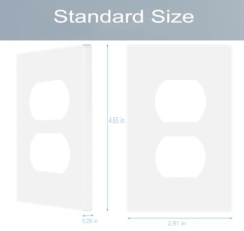 1-Gang Screwless Duplex Wall Plate Cover Single Switch Outlet Electrical Faceplate for Light Switch, Smart Switch, Receptacle, Dimmers, USB Outlet, GFCI, Child Safe Cover Plate, White (4-Pack) - color: Single Duplex-White, size: 4 Pack