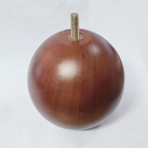 Solid Wood Sofa Replacment Parts 4 Inch Round Ball Shape Furniture Legs for Sofa Couch Ottoman Loveseat Cabinet Legs Furniture Feet Set of 4 (Walnut) - color: Walnut