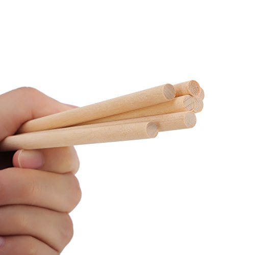 EBOOT 100 Pack Unfinished Natural Wood Craft 6 x 1/4 Inch Wooden Dowel Rods