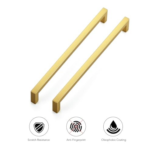 Ravinte Gold Cabinet Handles Solid Cabinet Pulls, 7-1/2 Inch CC, 10 Pack - color: Gold, size: Flat Black 7-1/2'' Hole Center