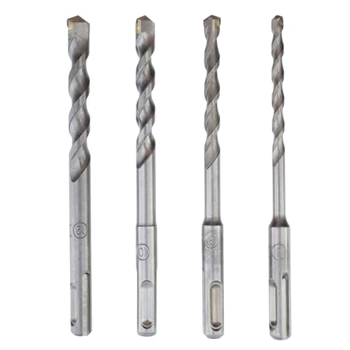 Rotary Hammer Bit Set with SDS Plus Shank,Carbide Tip,6+8+10+12mm - 4pcs