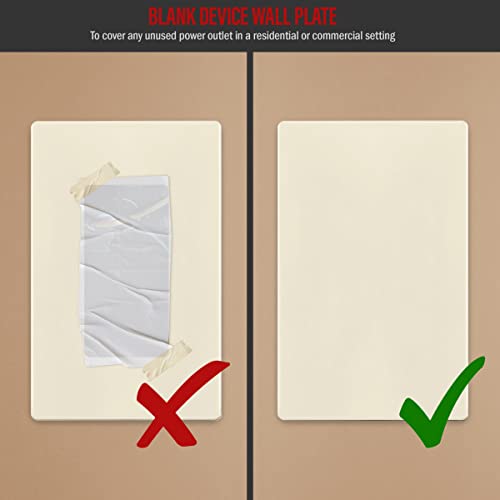 ENERLITES Screwless Blank Outlet Covers Wall Plate, 1 Pack, Light Almond - color: Light Almond, size: Screwless